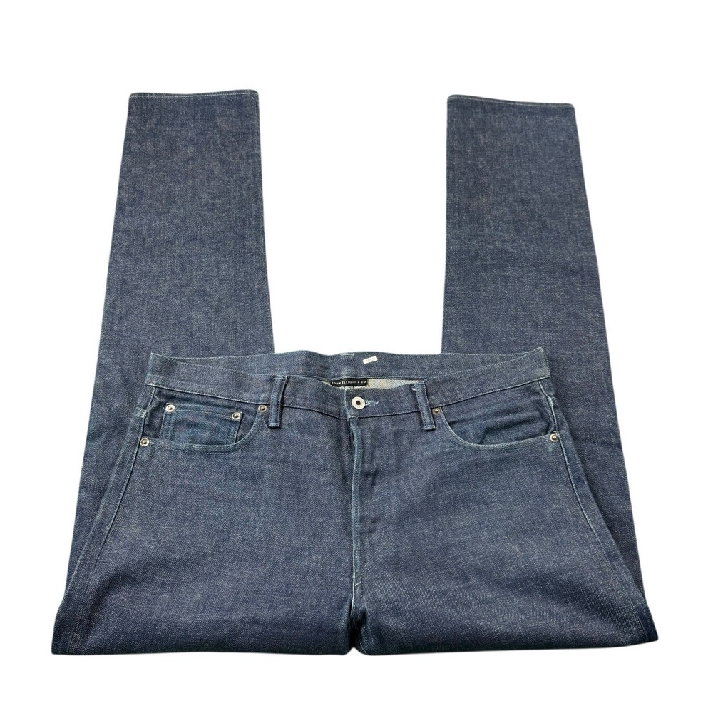 John Elliott Deep Blue Selvedge Denim Button Fly USA Made Jeans Mens 34x35
